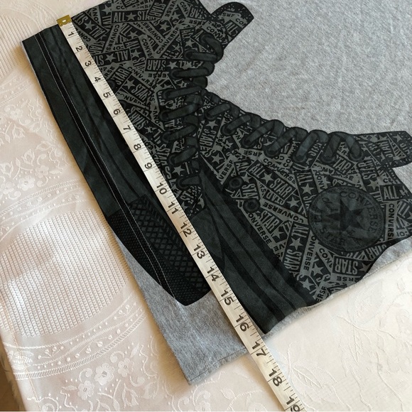 Converse Gray T-Shirt Logo Graphics Boys Size L Short Sleeves Casual-Fit Top - Picture 7 of 15